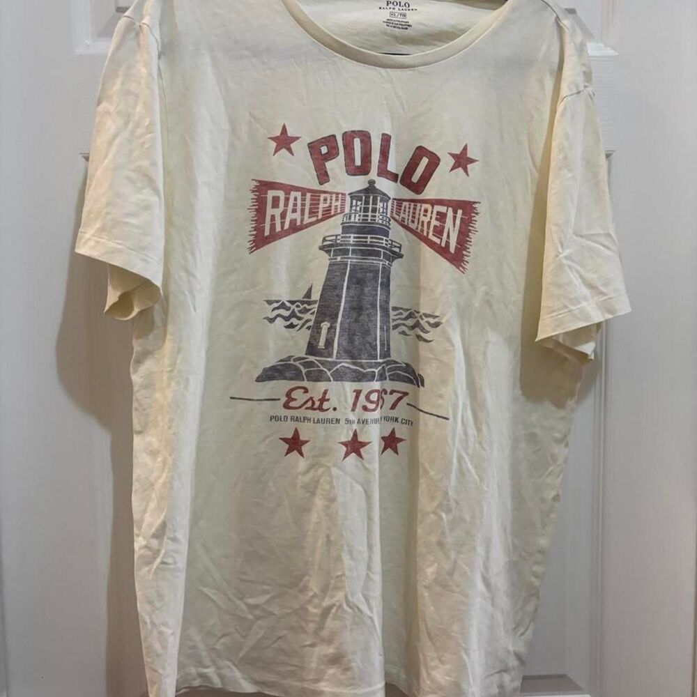 Polo-ralph-lauren Men's Cream and Yellow T-shirt